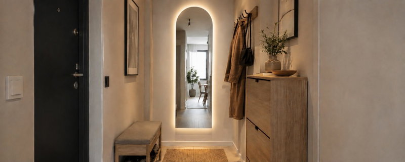 Oglindă mare pentru hol într-un interior modern
