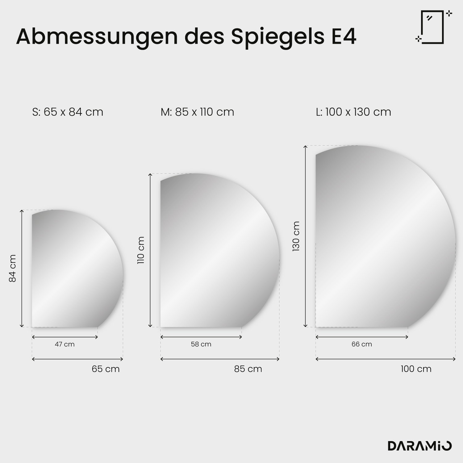 Runder Spiegel mit LED-Beleuchtung E4 85x110 cm