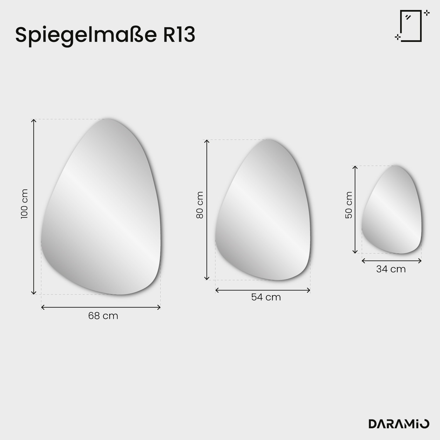 Spiegel – Pure Collection R13 34x50 cm