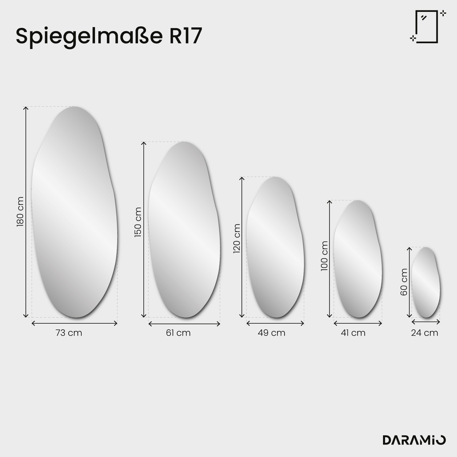 Spiegel – Pure Collection R17 24x60 cm