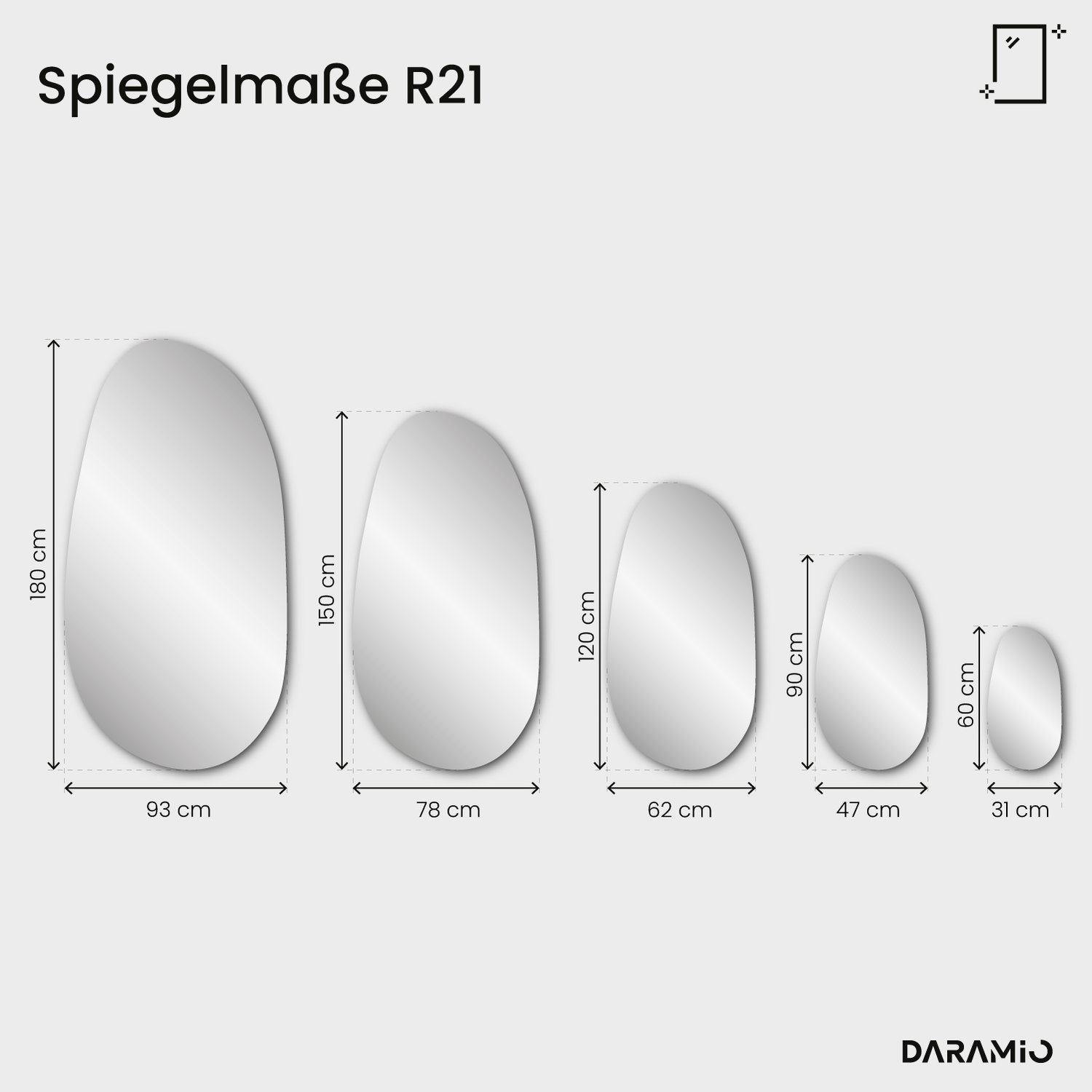 Spiegel – Pure Collection R21 31x60 cm