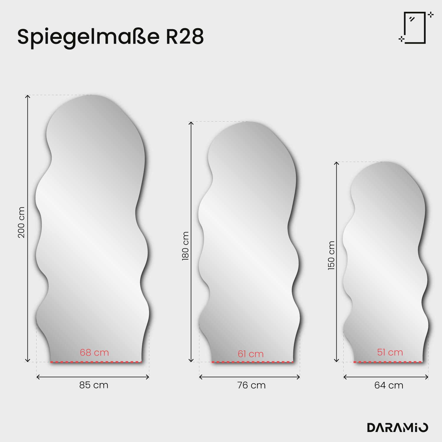 Spiegel – Pure Collection R28 76x180 cm