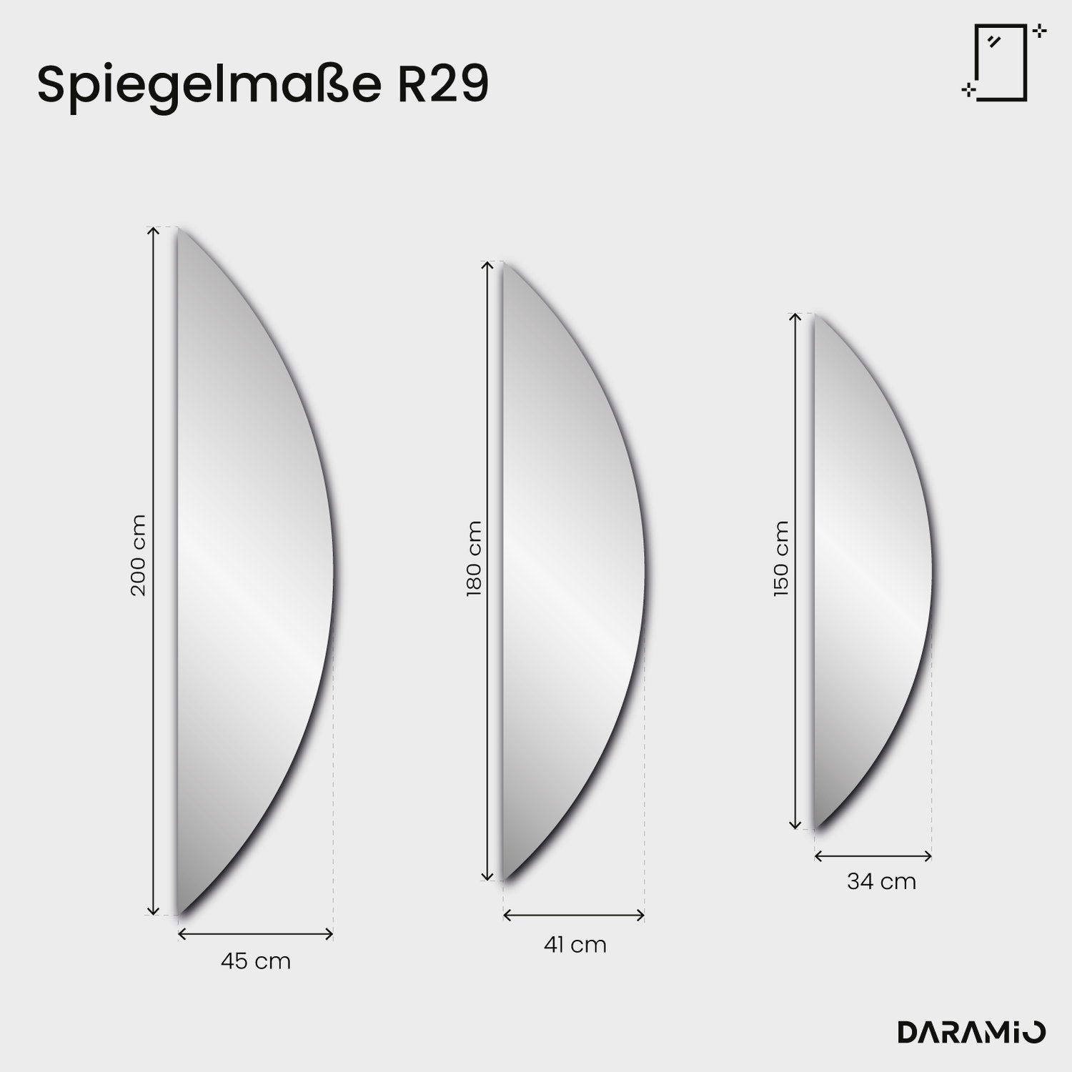 Spiegel – Pure Collection R29 34x150 cm