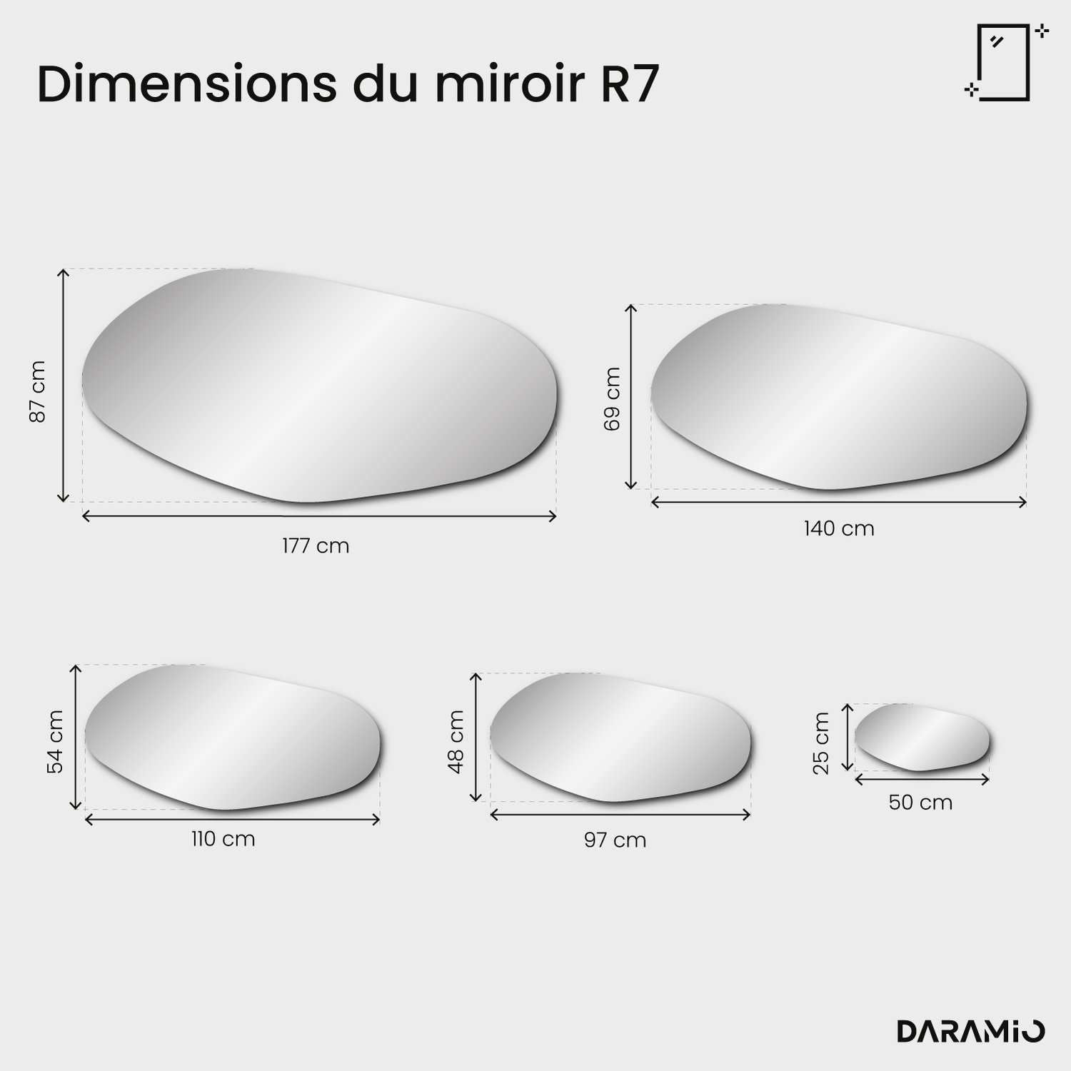 Miroir Pure R7 50x25 cm