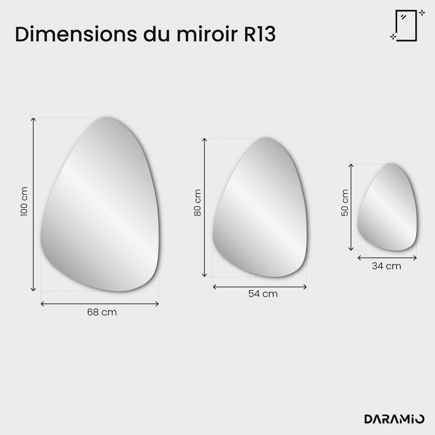 Miroir Pure R13 34x50 cm