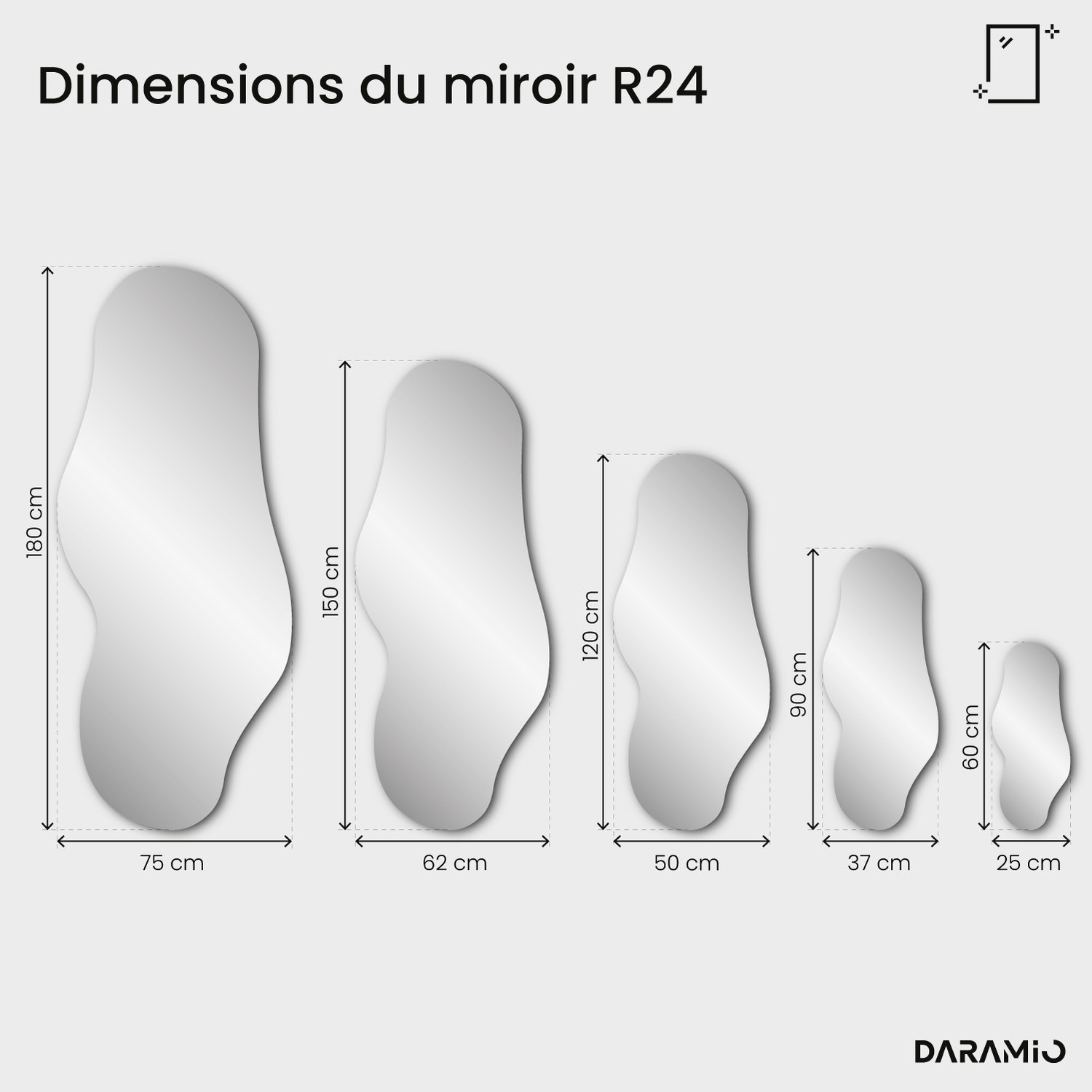 Miroir Pure R24 25x60 cm