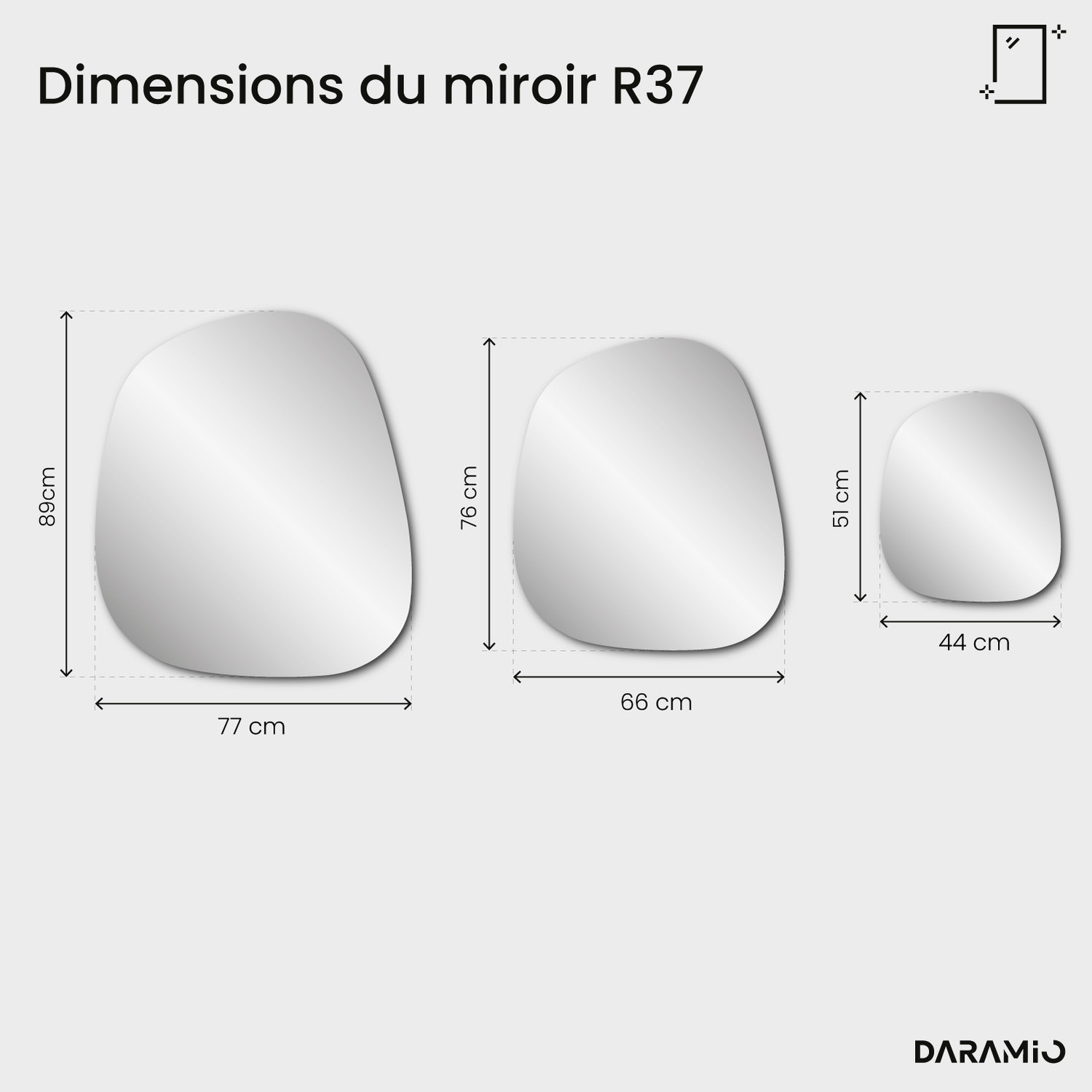 Miroir bronze Pure R37 44x51 cm