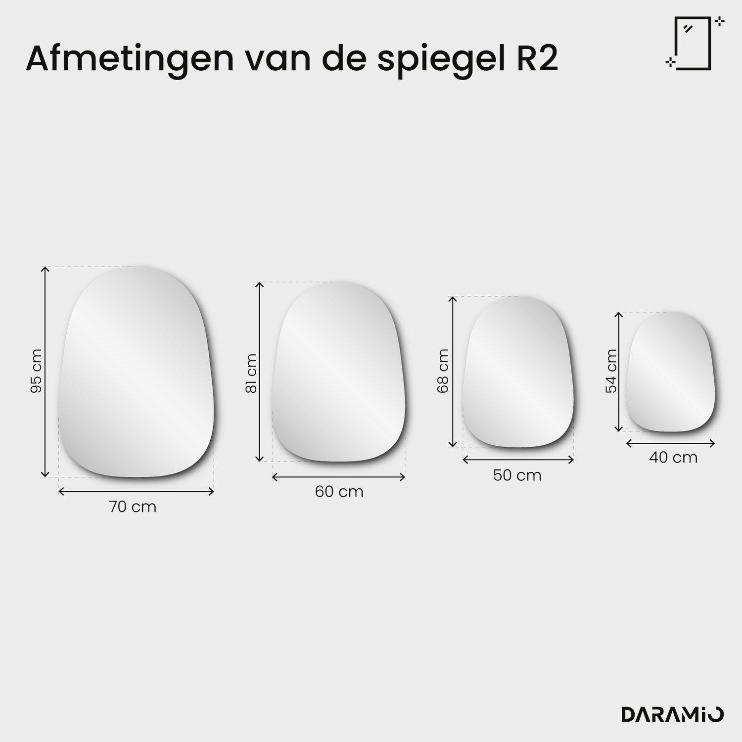Spiegel Pure R2 40x54 cm