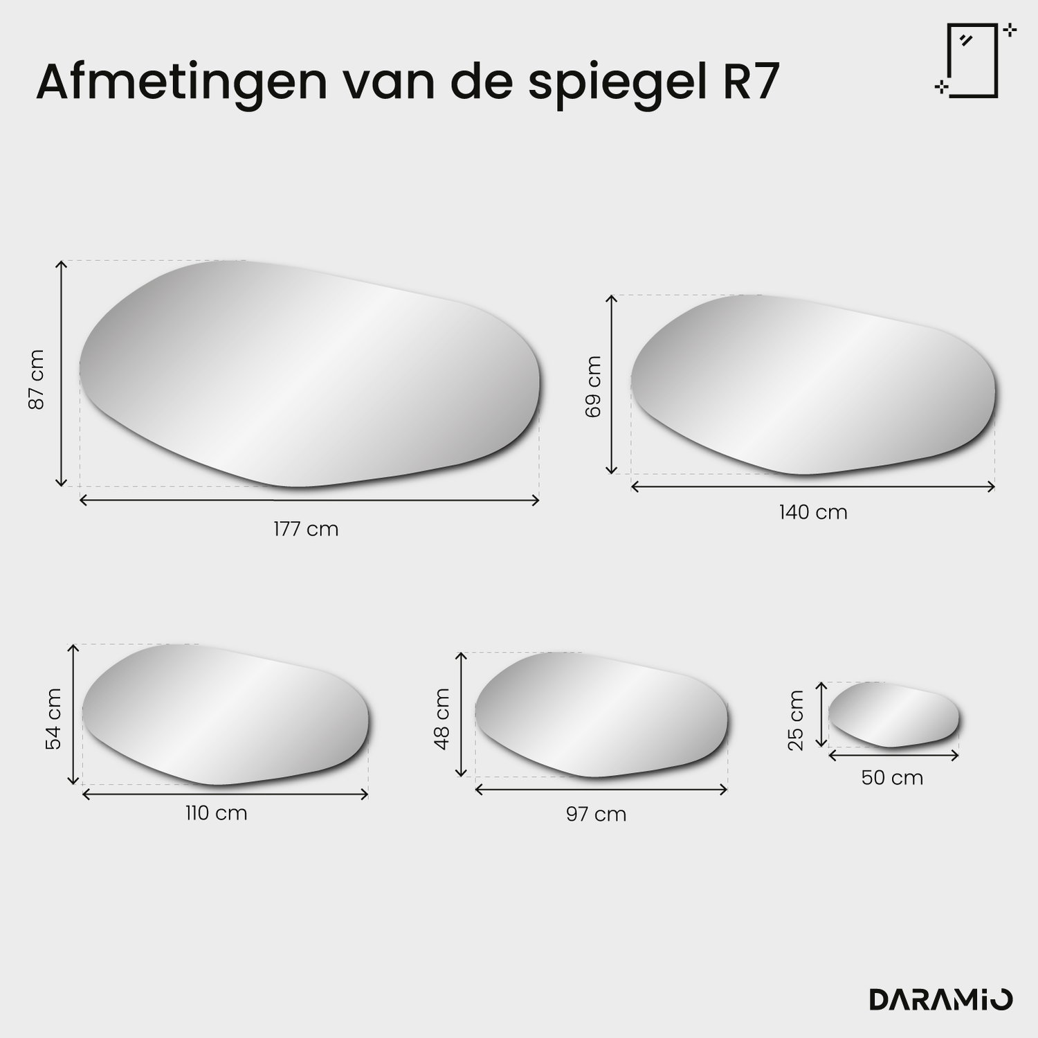Spiegel Pure R7 50x25 cm