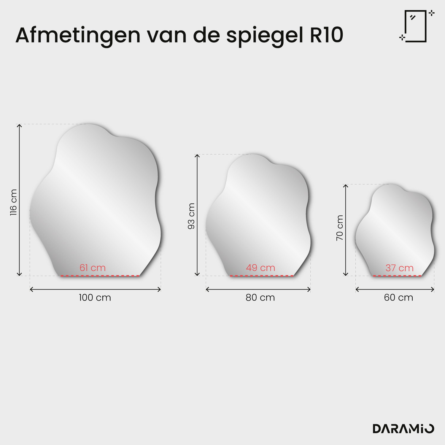 Spiegel Pure R10 60x70 cm