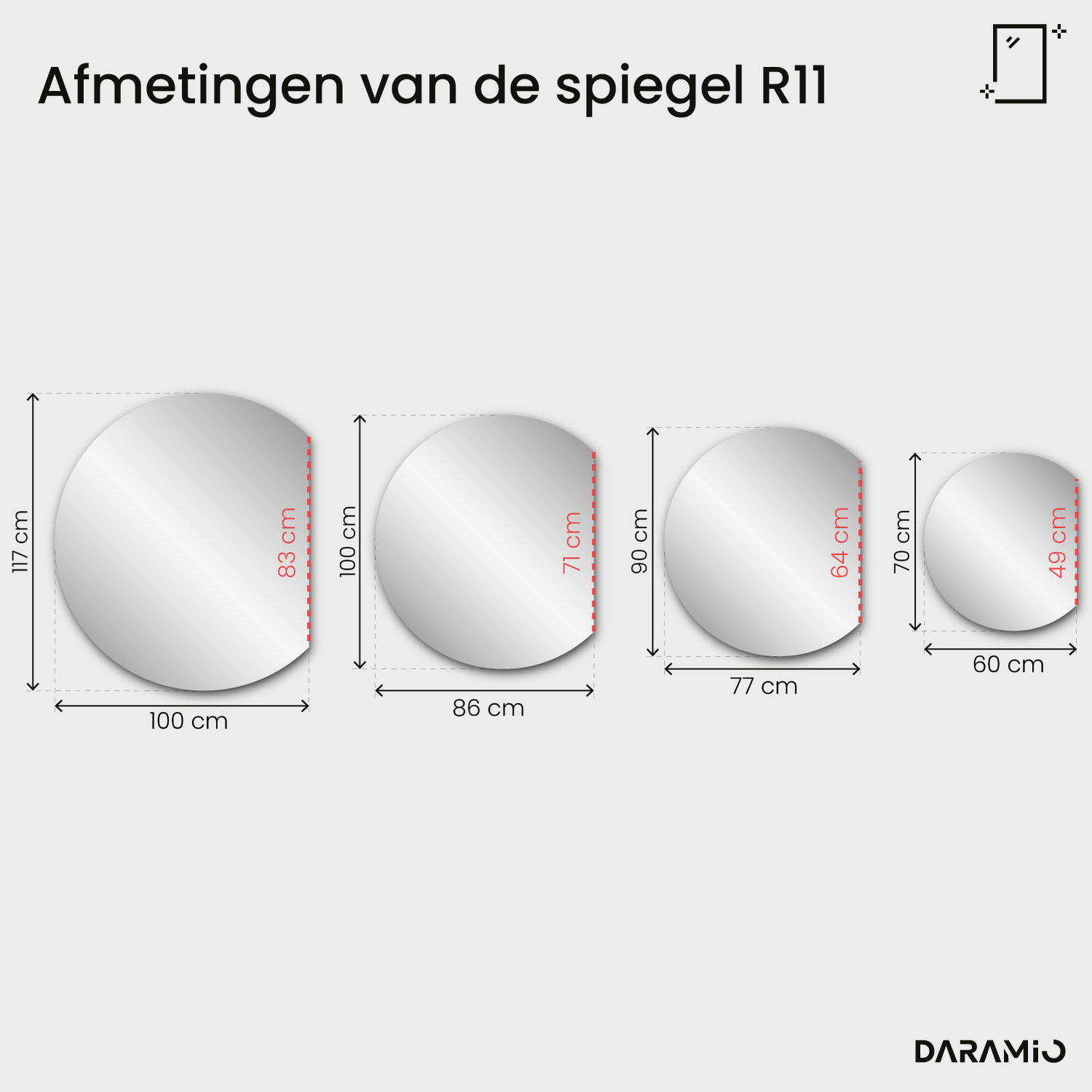 Spiegel Pure R11 60x70 cm