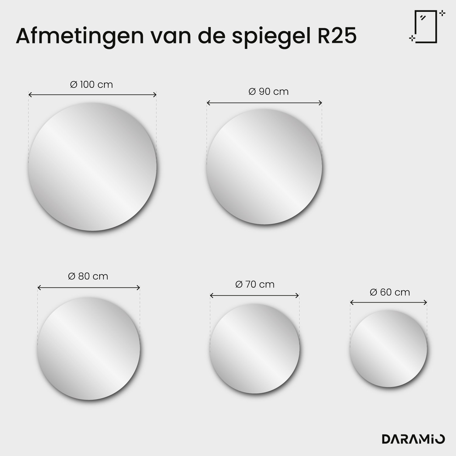 Spiegel Pure R25 60x60 cm
