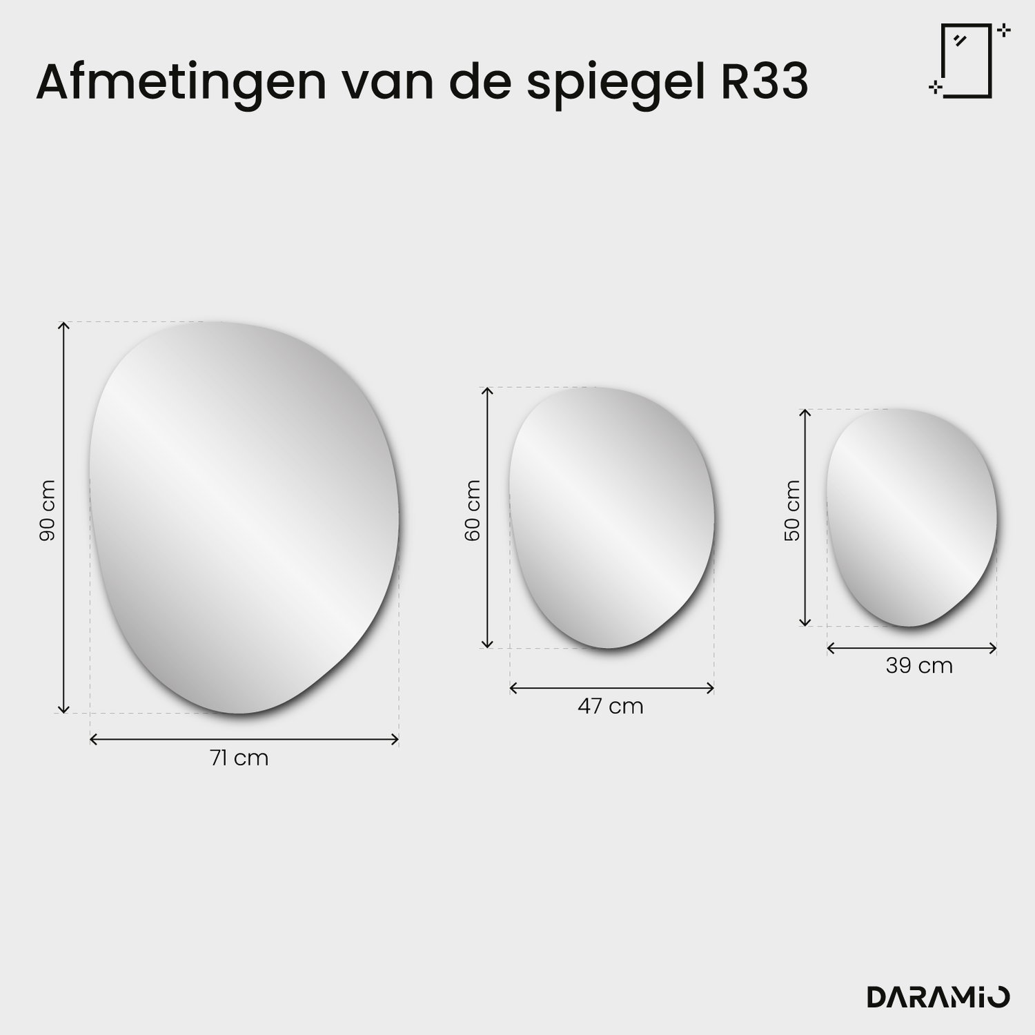 Spiegel Pure R33 39x50 cm