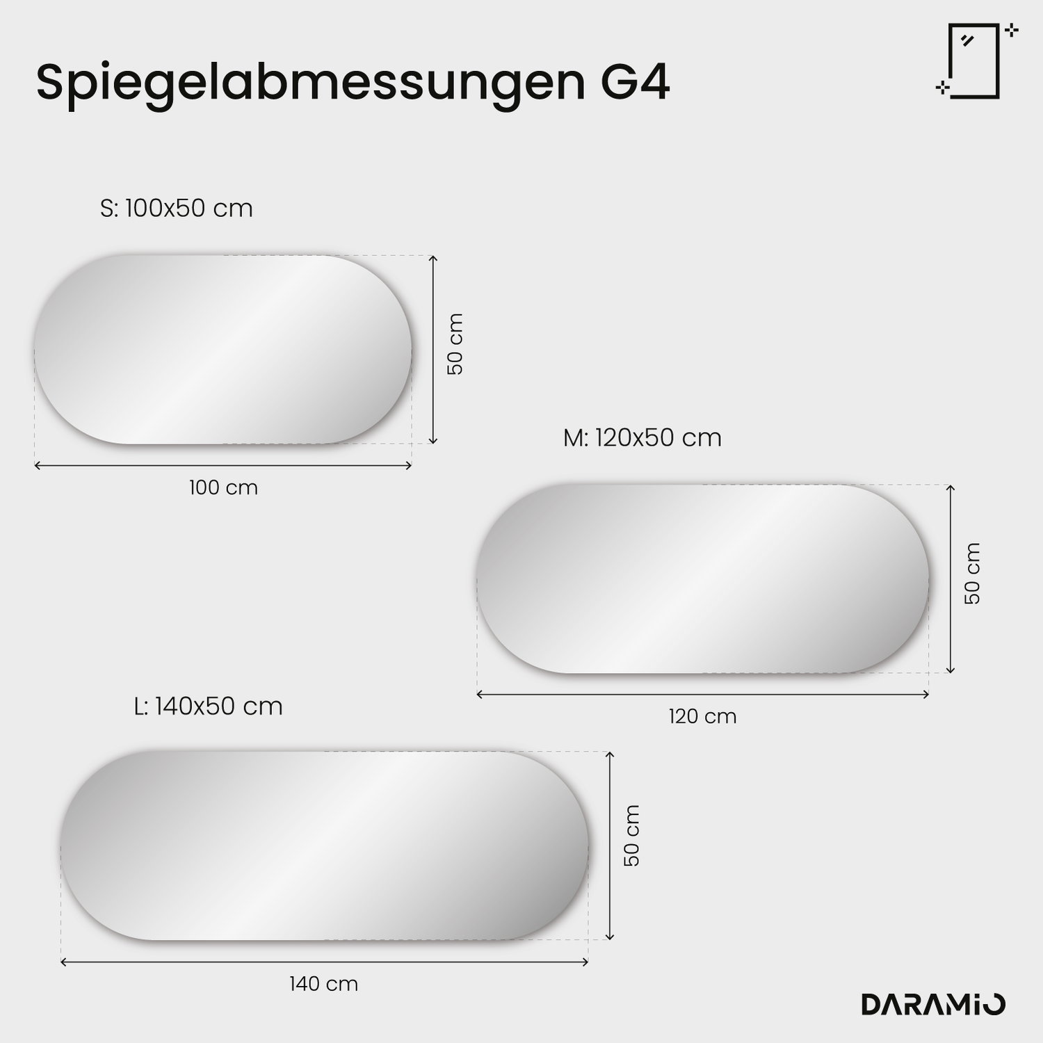Kapselspiegel mit LED-Beleuchtung G4 100x50 cm