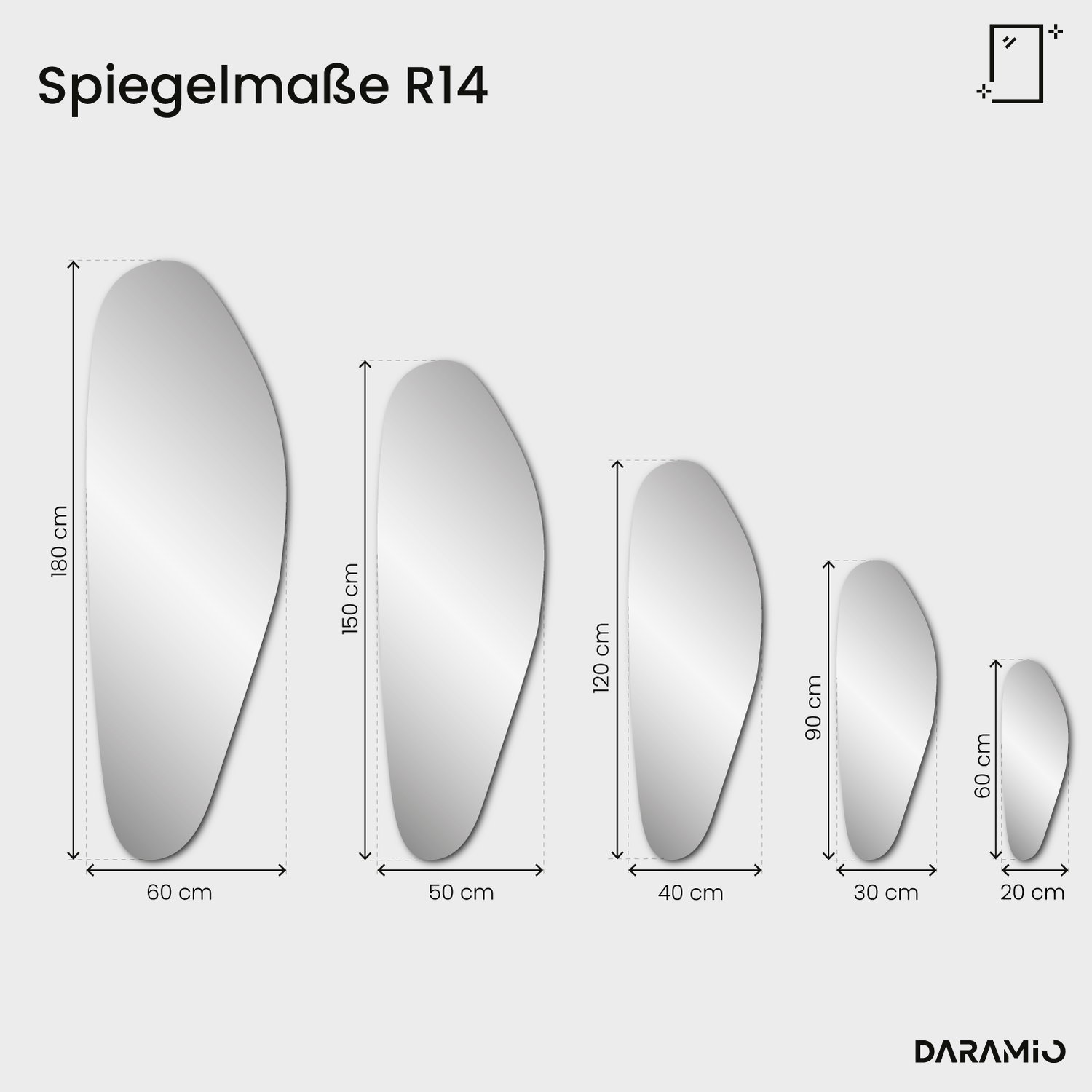 Spiegel – Pure Collection R14 20x60 cm