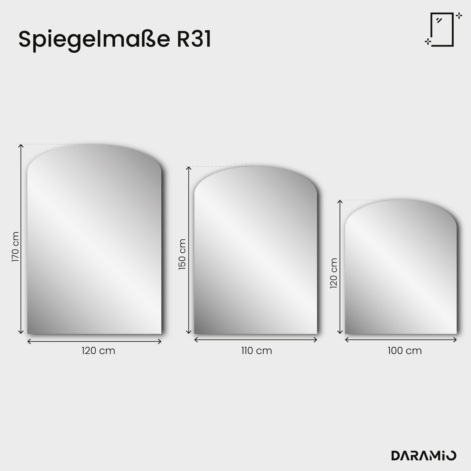 Bogenspiegel Pure Collection R31 100x120 cm