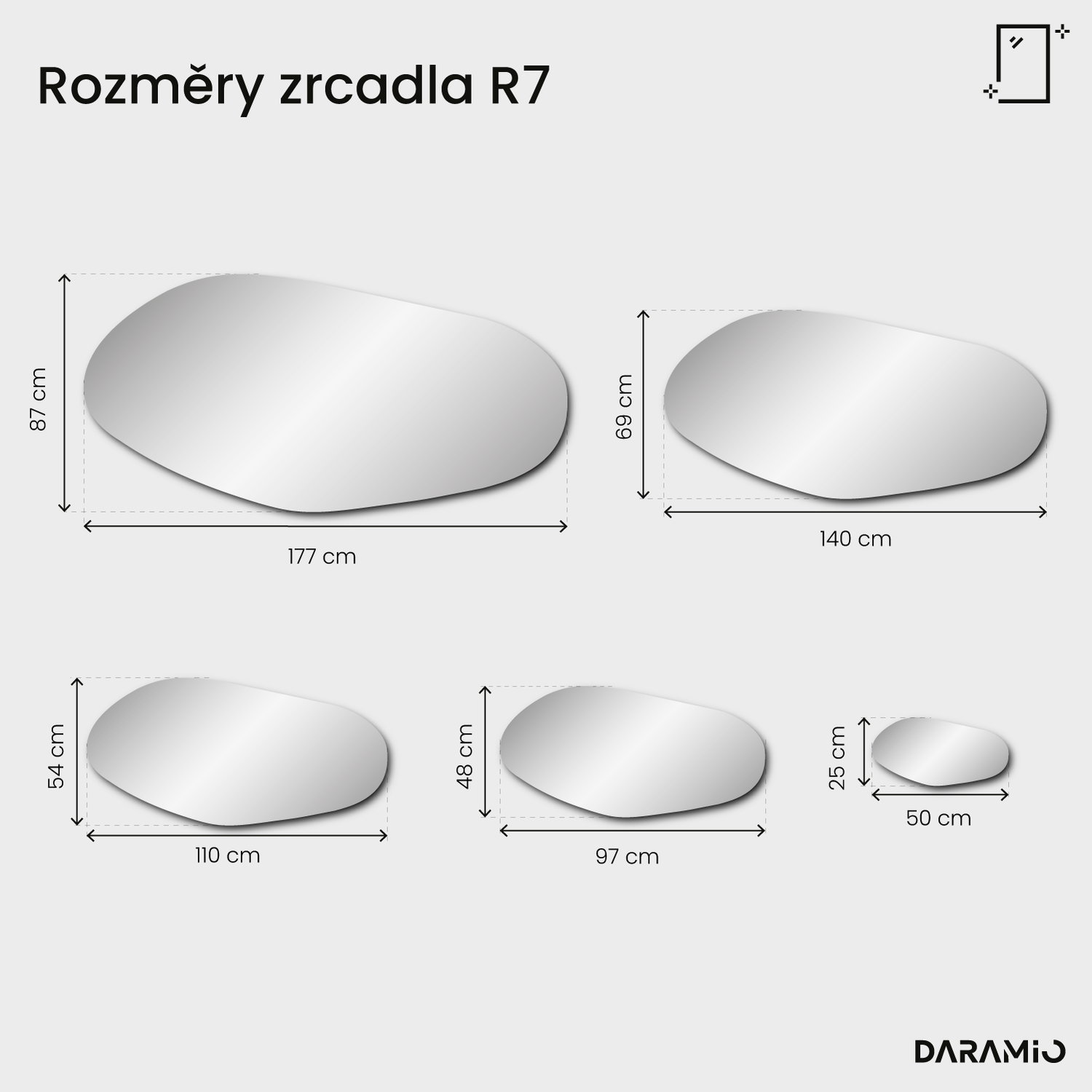 Zrcadlo Pure R7 50x25 cm