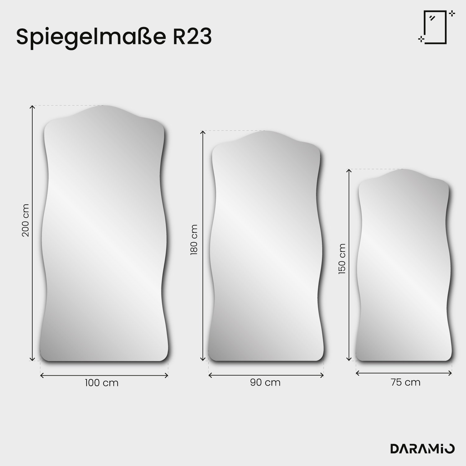 Spiegel – Pure Collection R23 75x150 cm