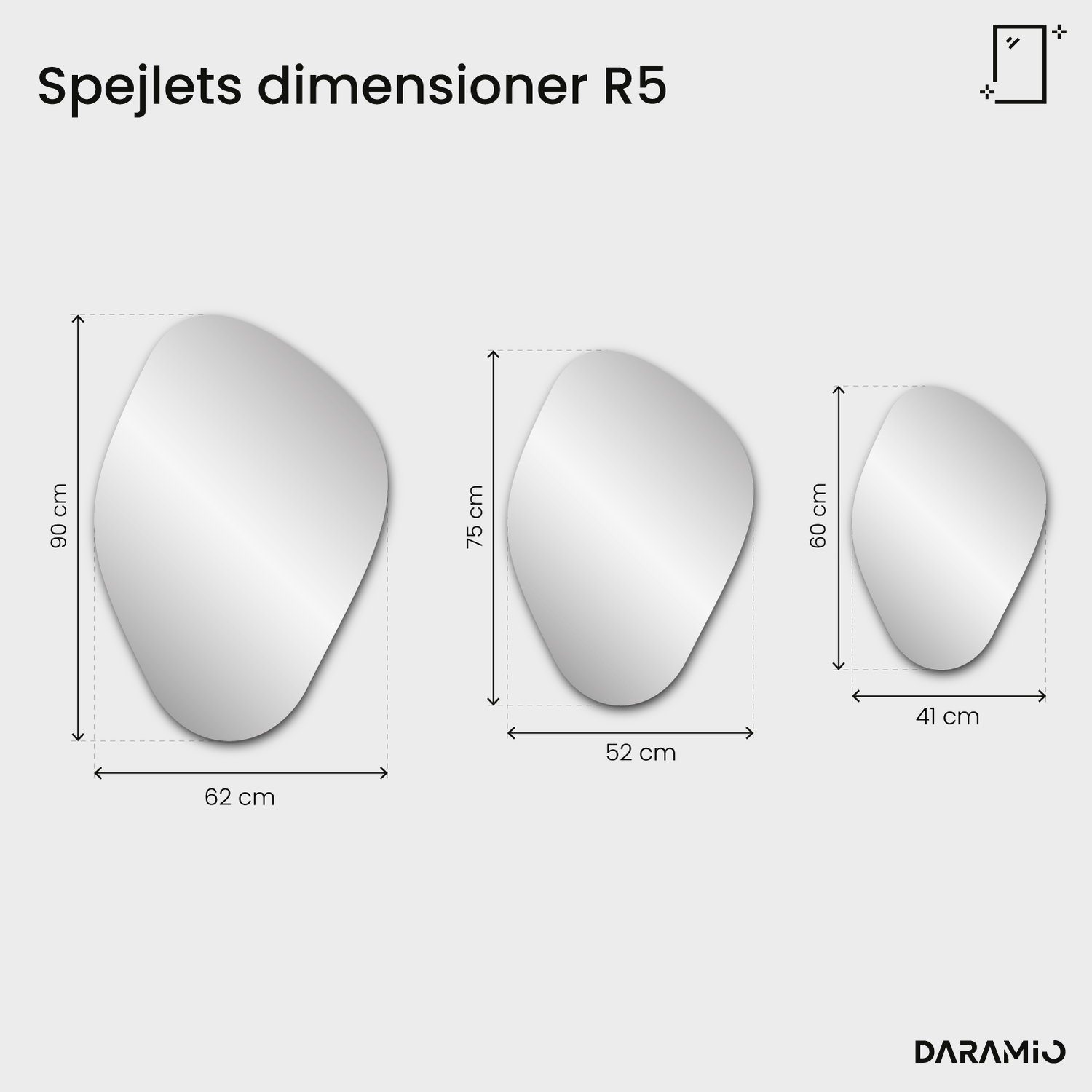Spejl – Pure Collection R5 62x90 cm