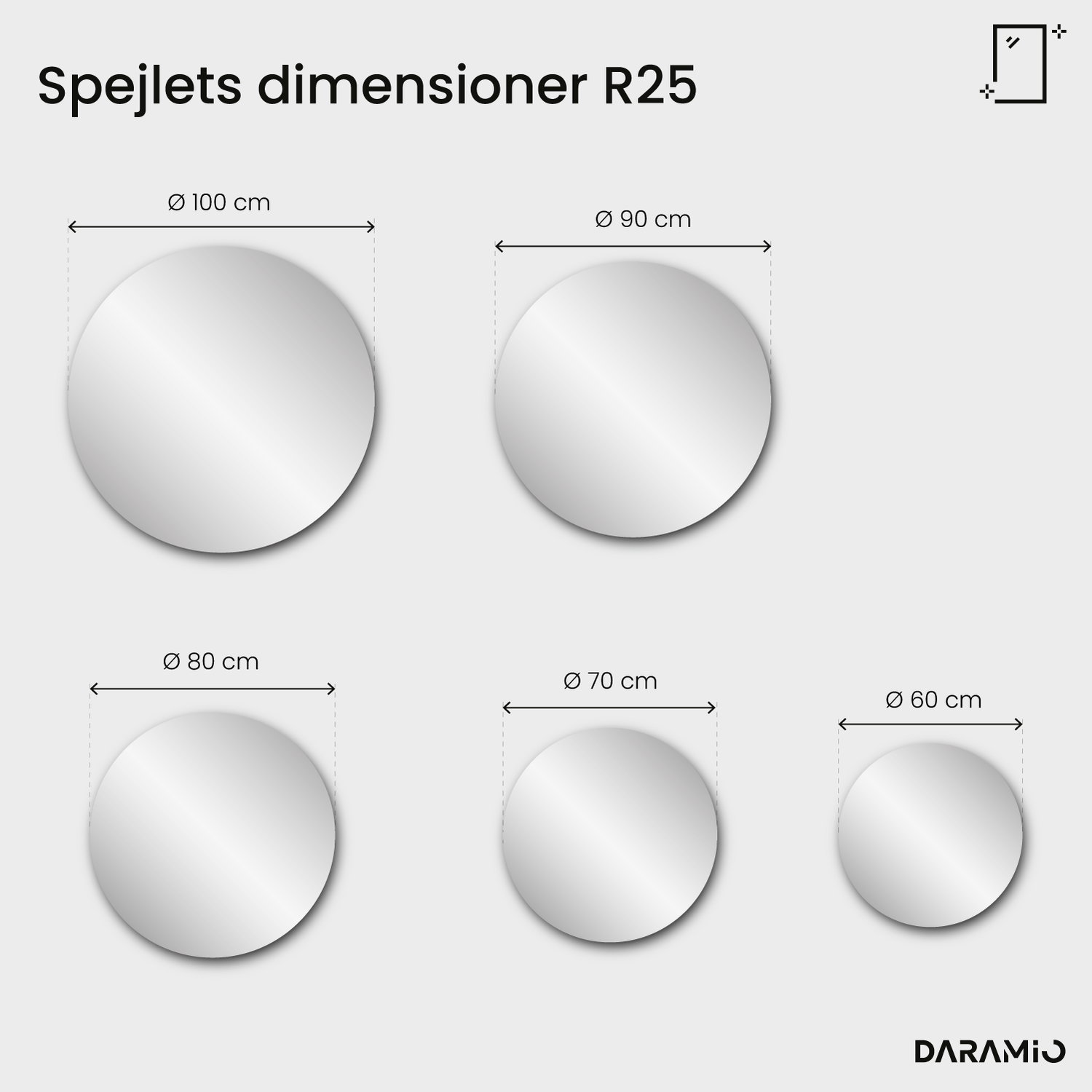 Spejl – Pure Collection R25 60x60 cm
