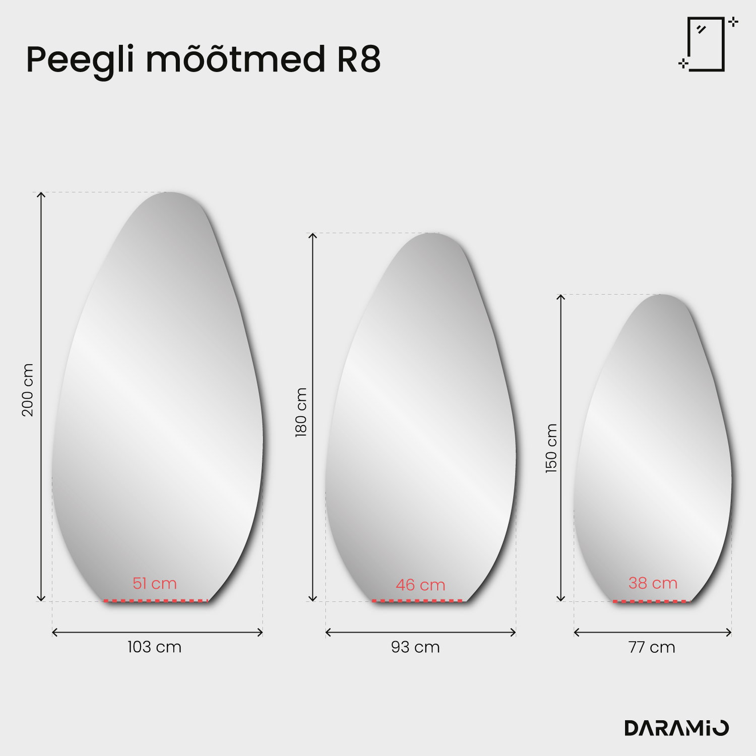Peegel – Pure Collection R8 77x150 cm
