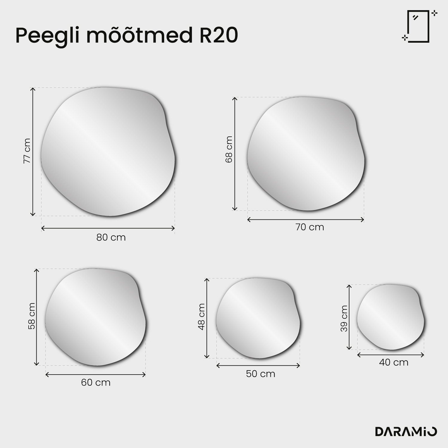 Peegel – Pure Collection R20 40x39 cm