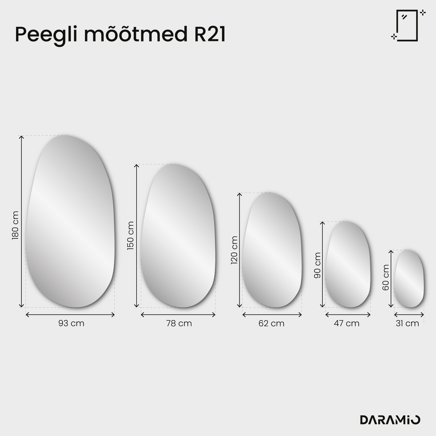 Peegel – Pure Collection R21 62x120 cm
