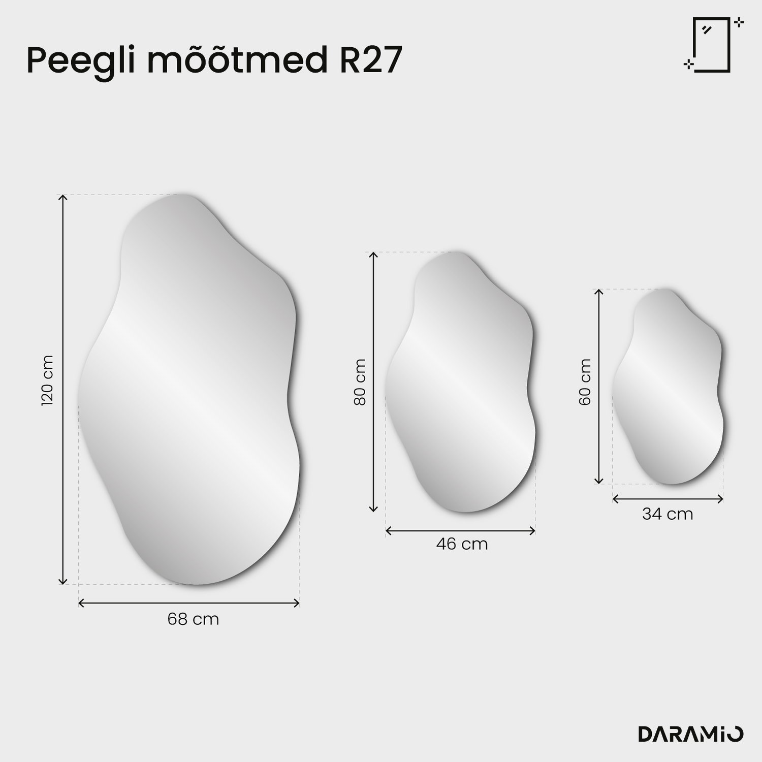 Peegel – Pure Collection R27 34x60 cm