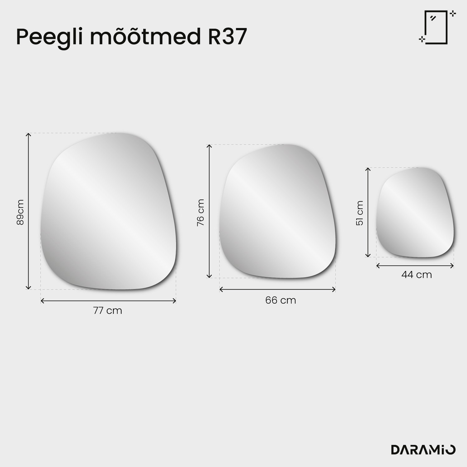 Pronksitoonis peegel – Pure Collection R37 77x89 cm