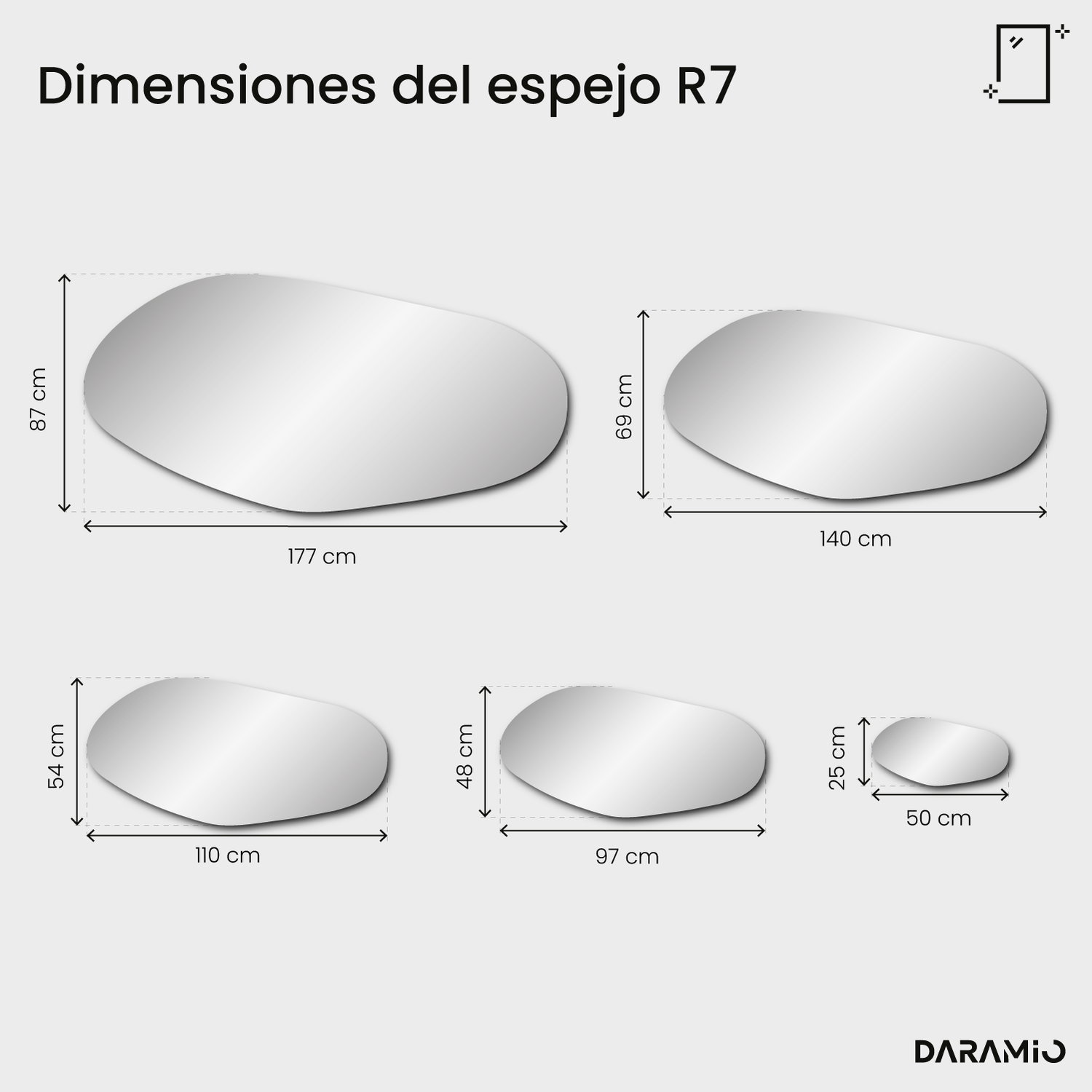 Espejo Pure R7 50x25 cm