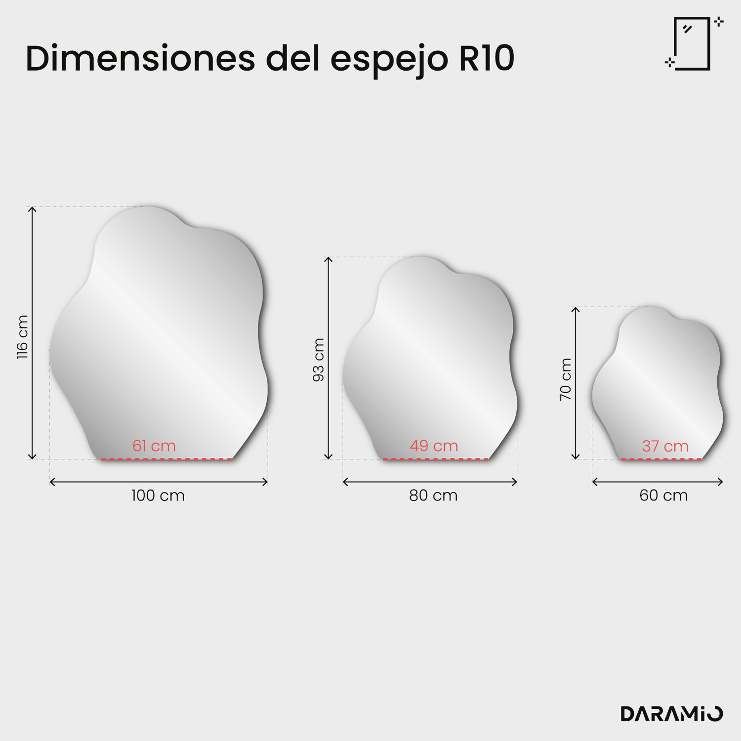 Espejo Pure R10 60x70 cm