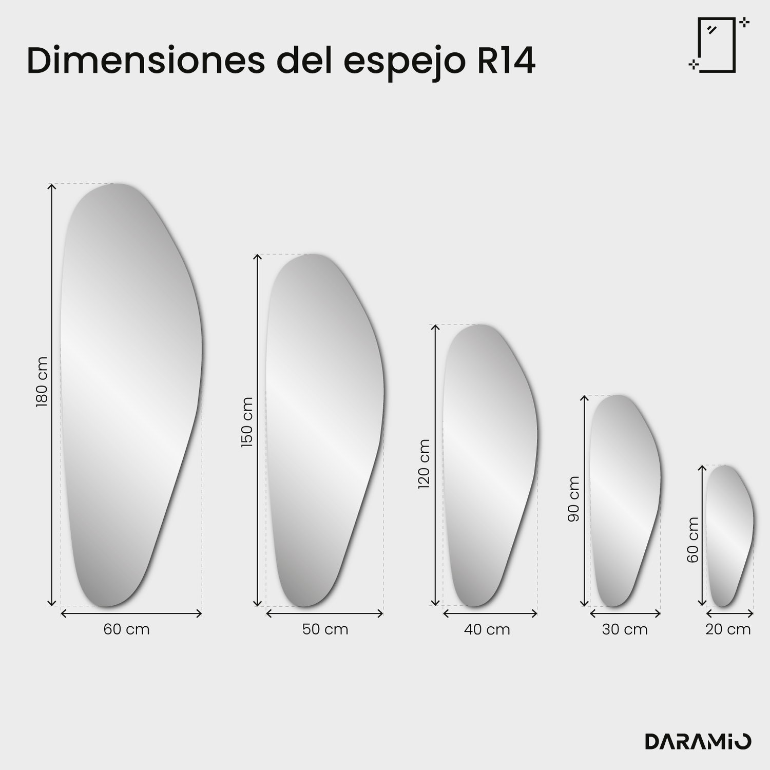 Espejo Pure R14 20x60 cm