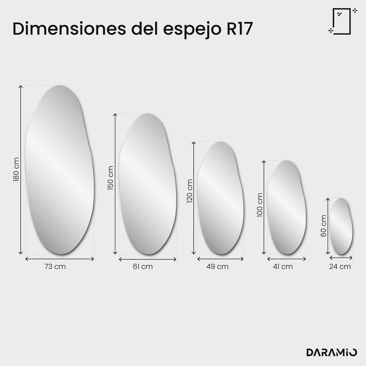 Espejo Pure R17 24x60 cm