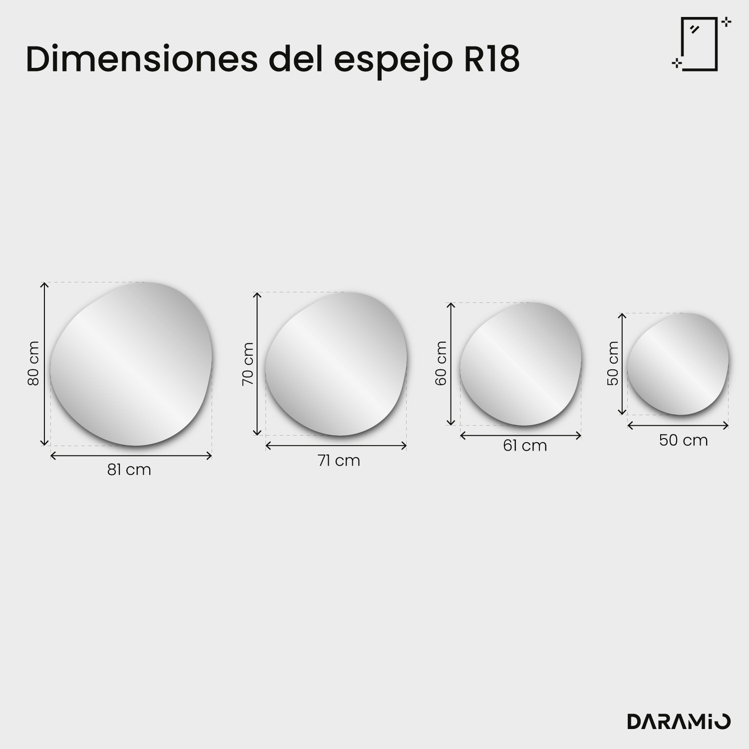 Espejo Pure R18 50x50 cm