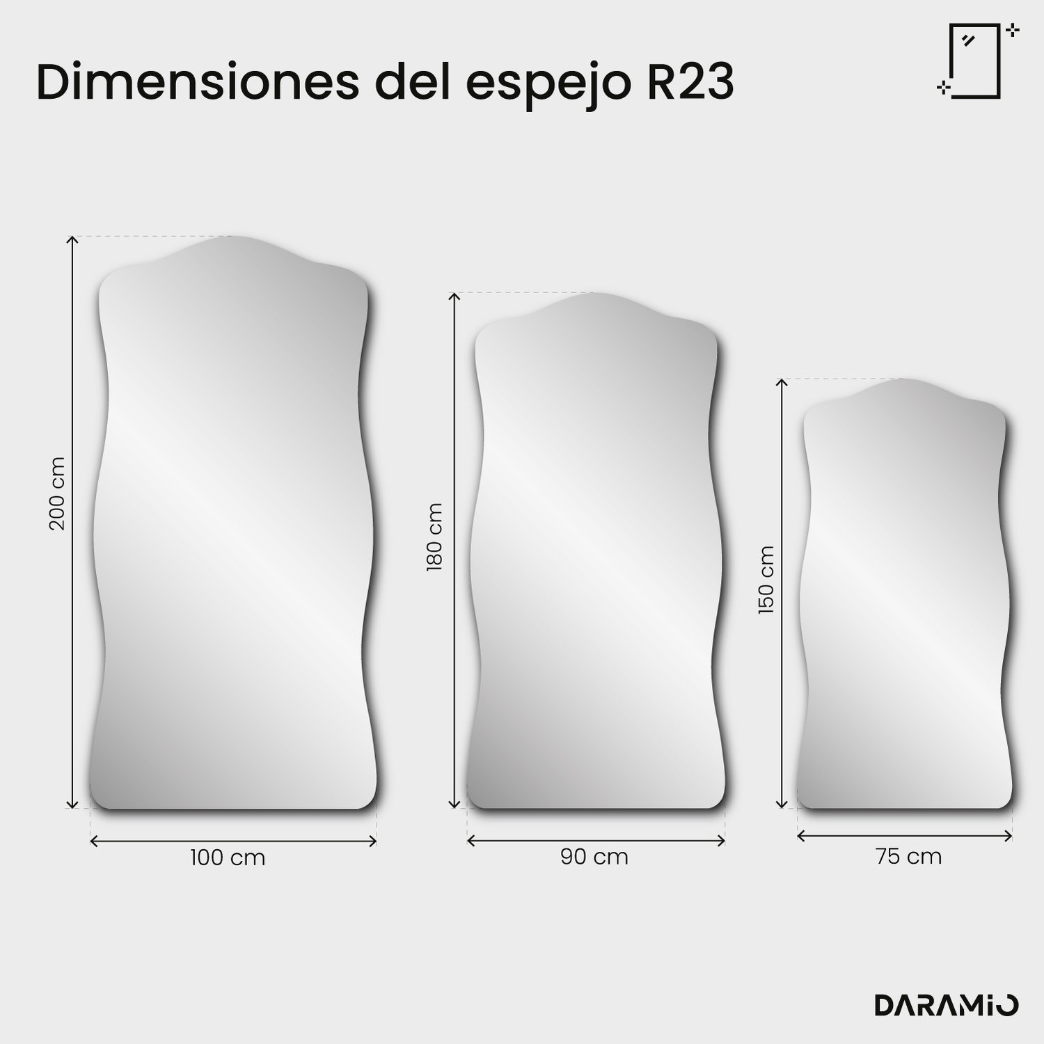 Espejo Pure R23 75x150 cm
