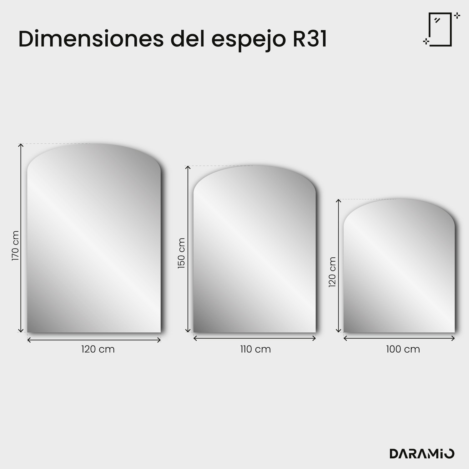 Espejo arco Pure R31 100x120 cm
