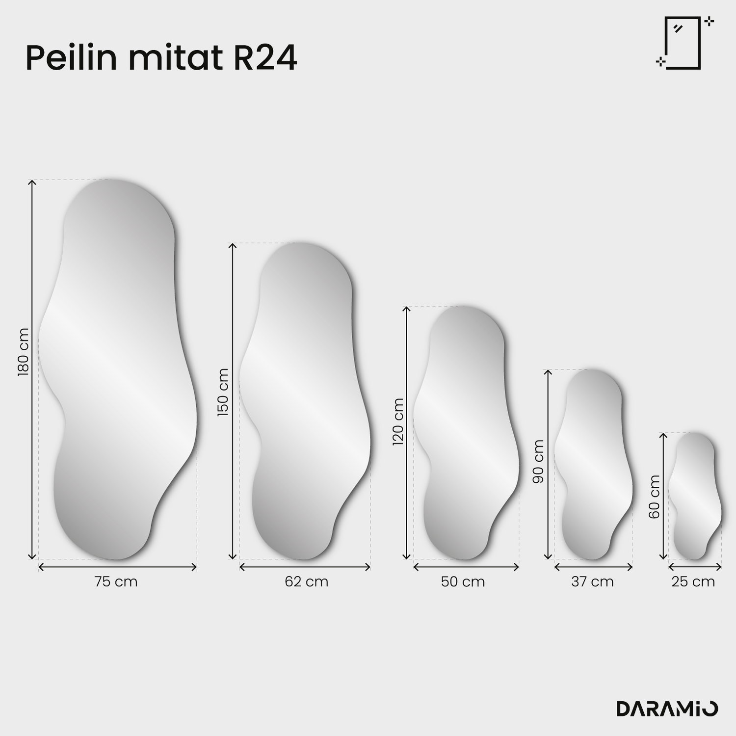 Pure R24 -peili 25x60 cm