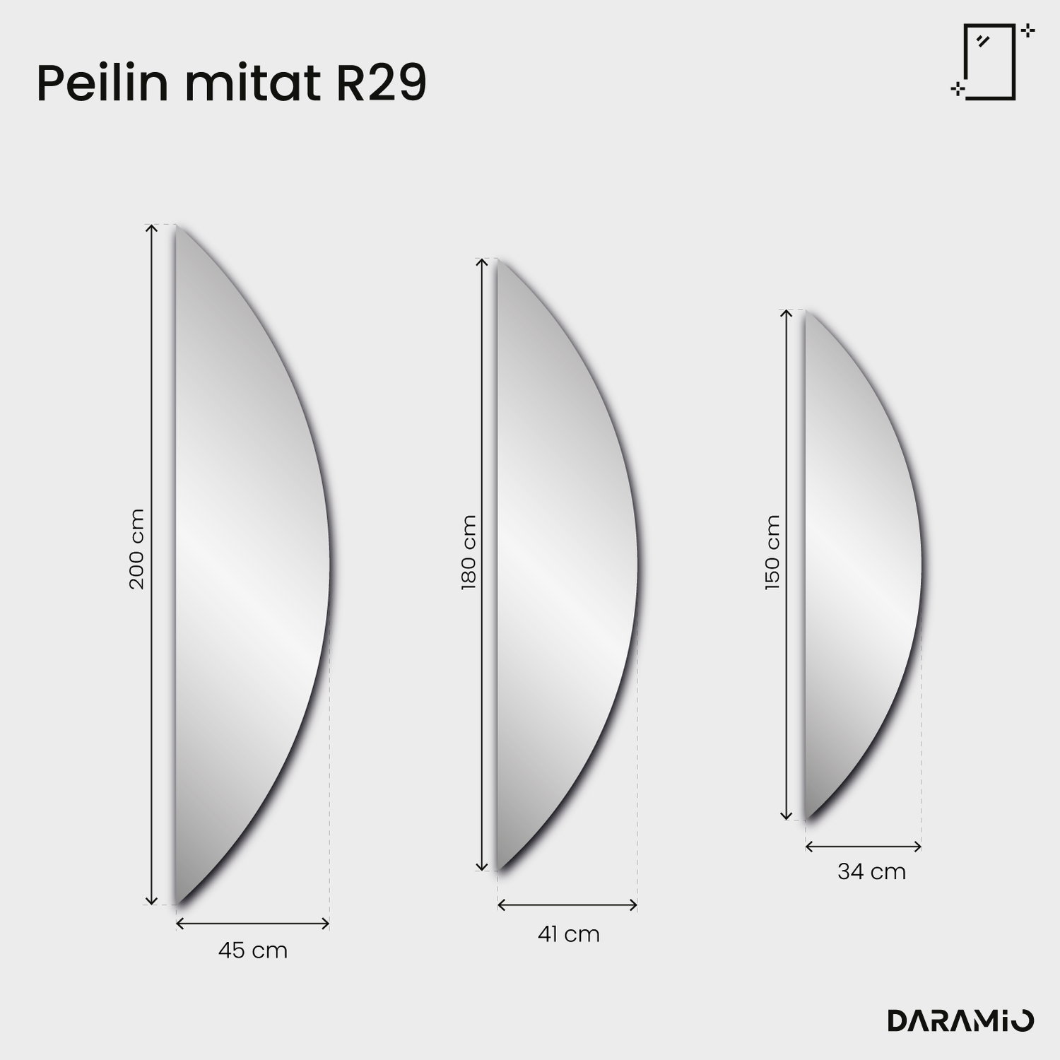 Pure R29 -peili 34x150 cm