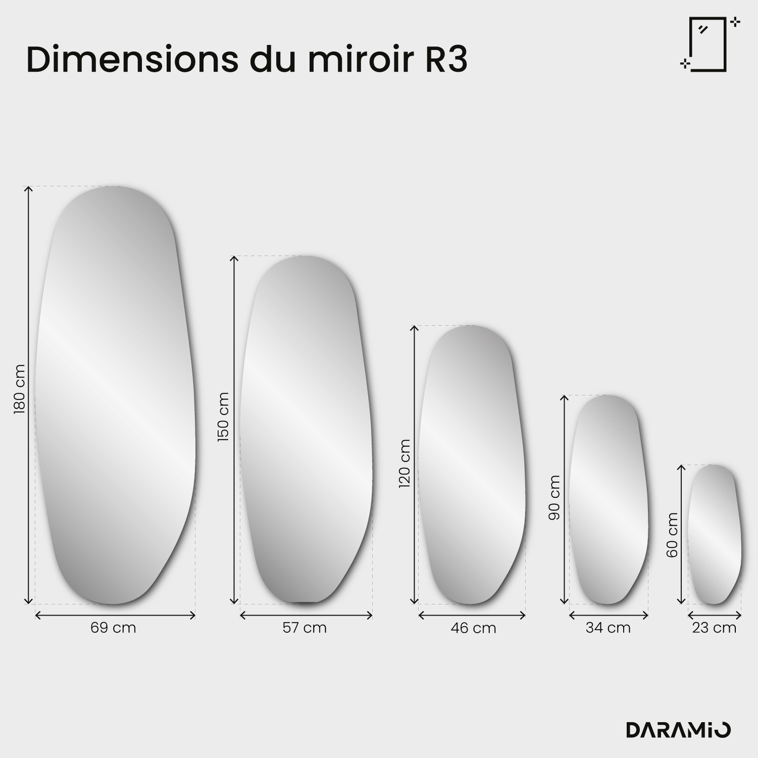 Miroir Pure R3 23x60 cm