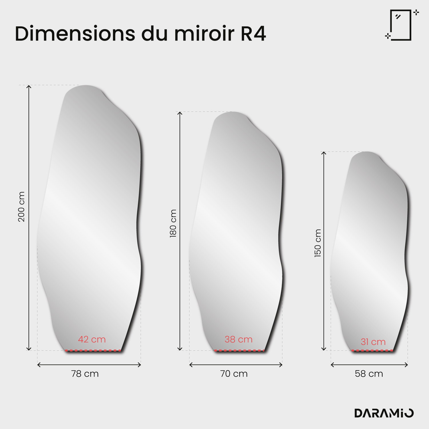 Miroir Pure R4 70x180 cm