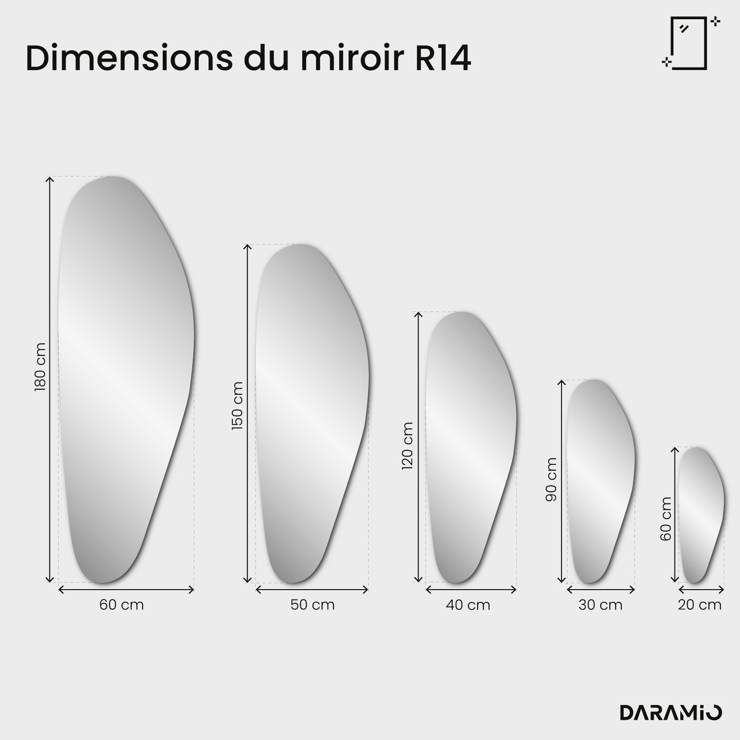 Miroir Pure R14 20x60 cm