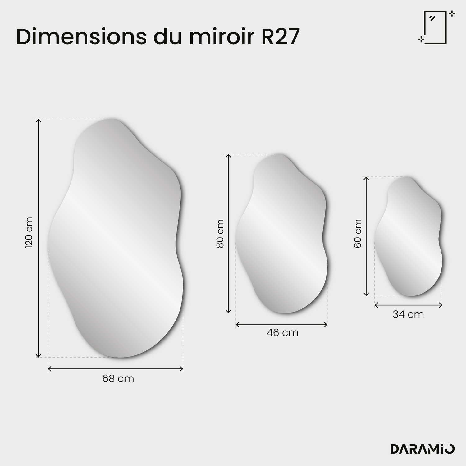 Miroir Pure R27 34x60 cm
