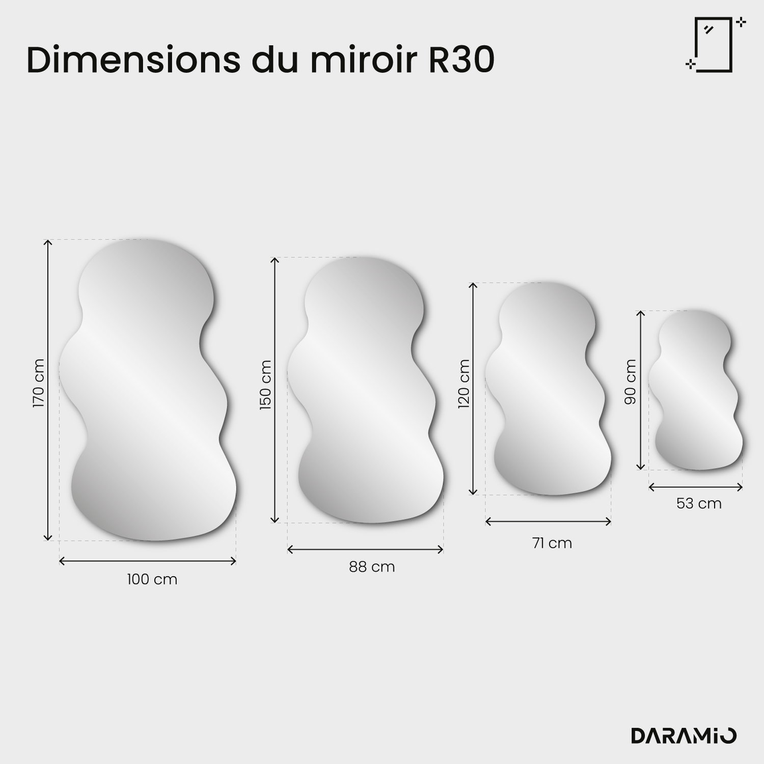 Miroir Pure R30 53x90 cm