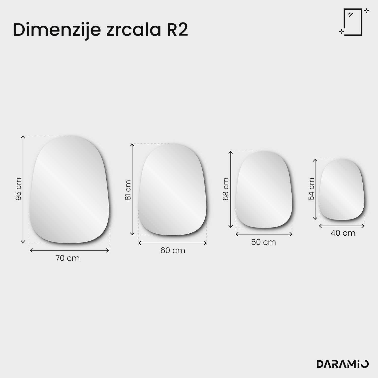Ogledalo Pure R2 60x81 cm