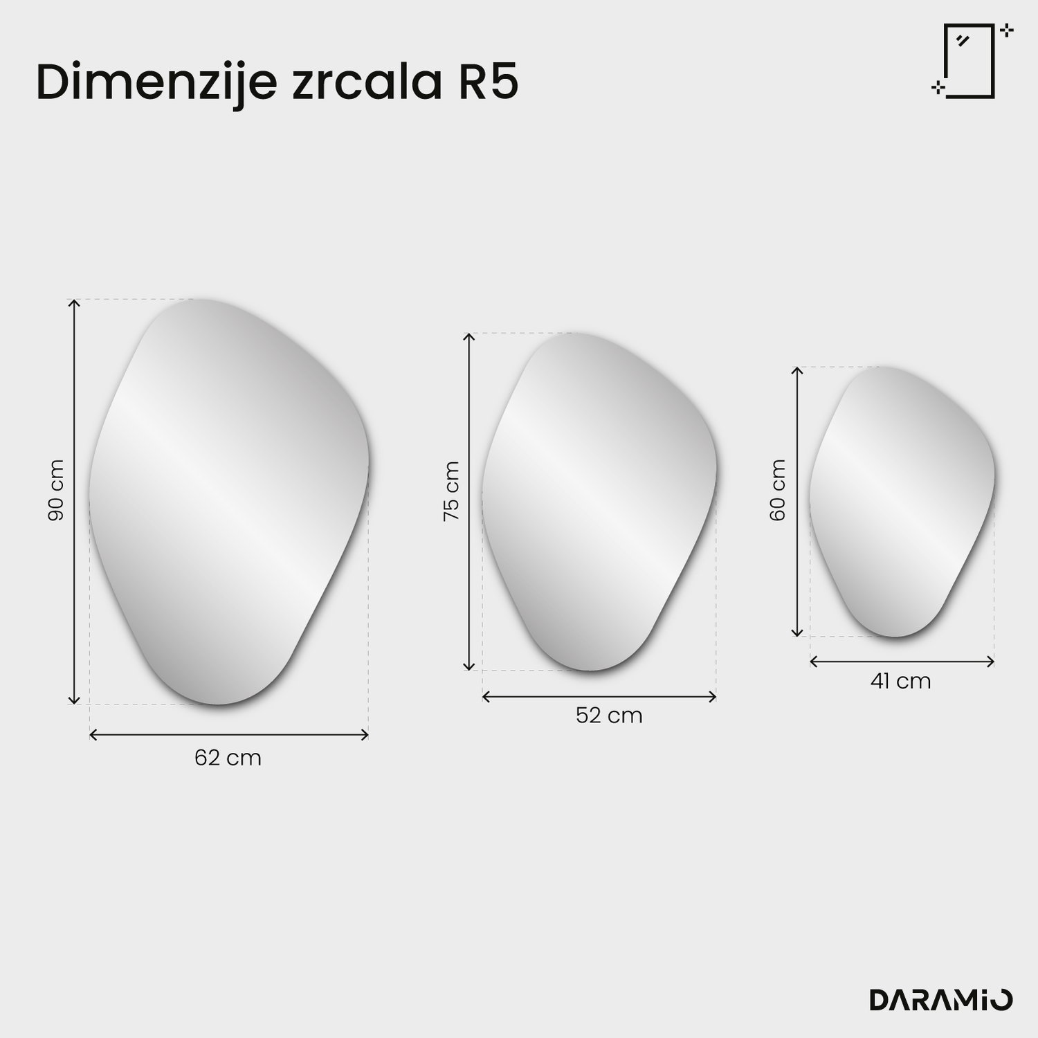 Ogledalo Pure R5 41x60 cm