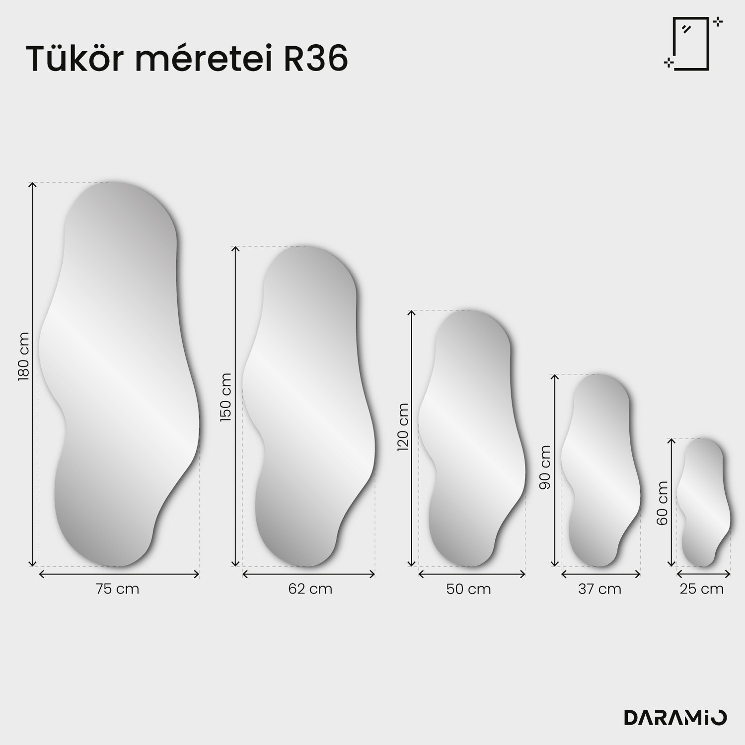 Bronz tükör – Pure Collection R36 25x60 cm