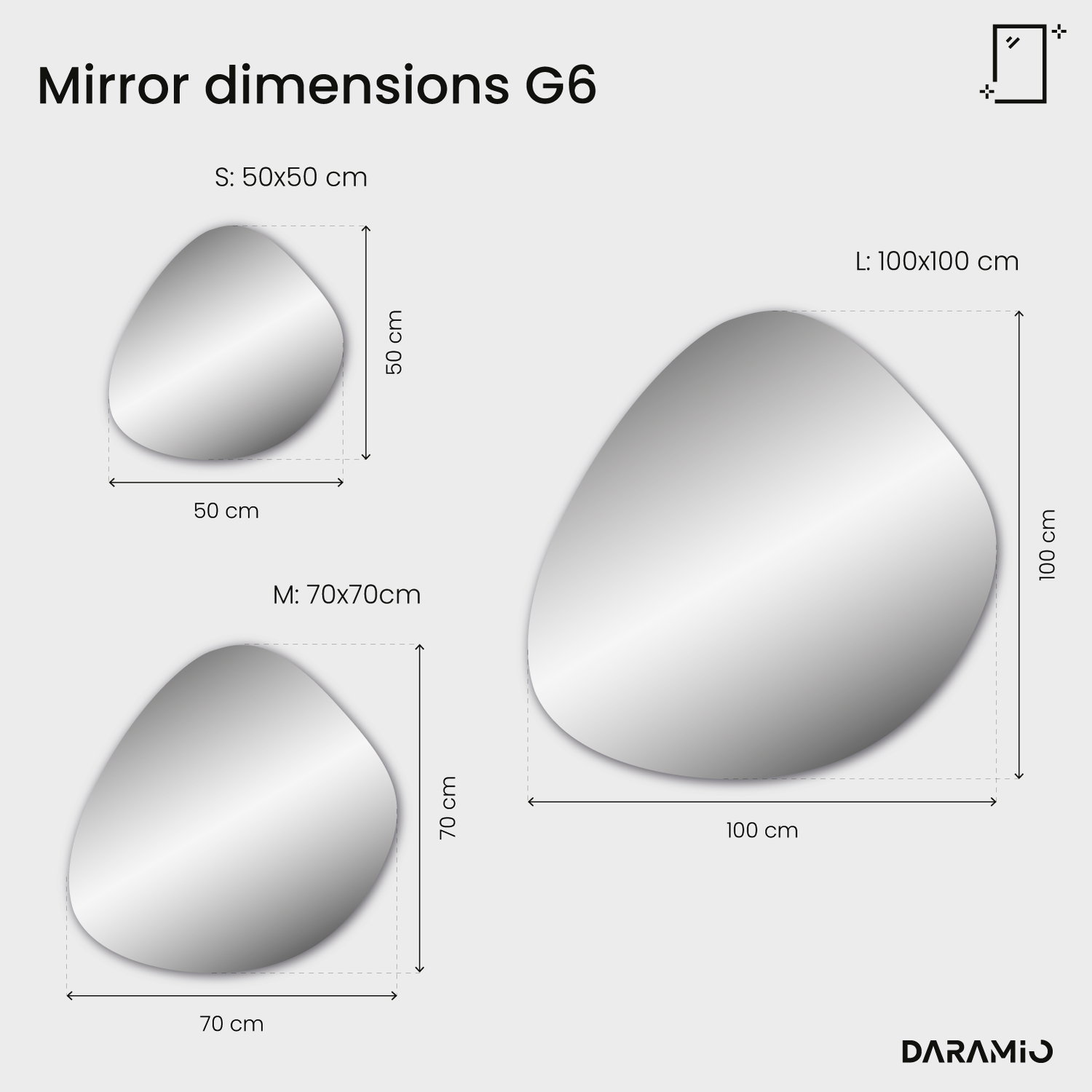 Pebble LED mirror G6 50x50 cm