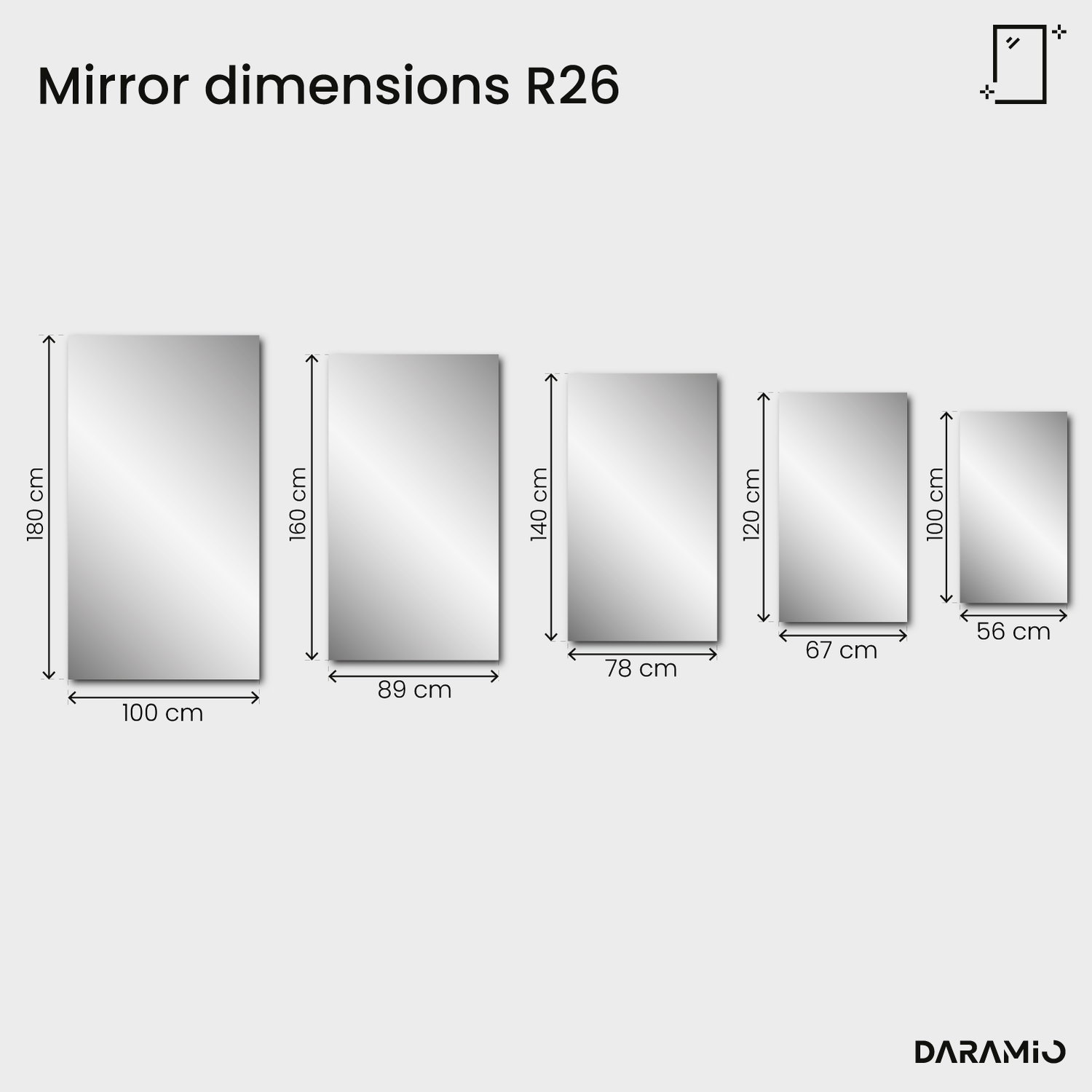 Bevelled rectangular mirror – Pure Collection R26 56x100 cm