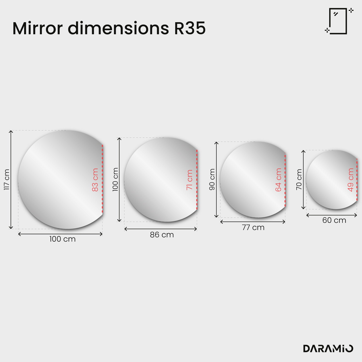 Bronze mirror – Pure Collection R35 60x70 cm