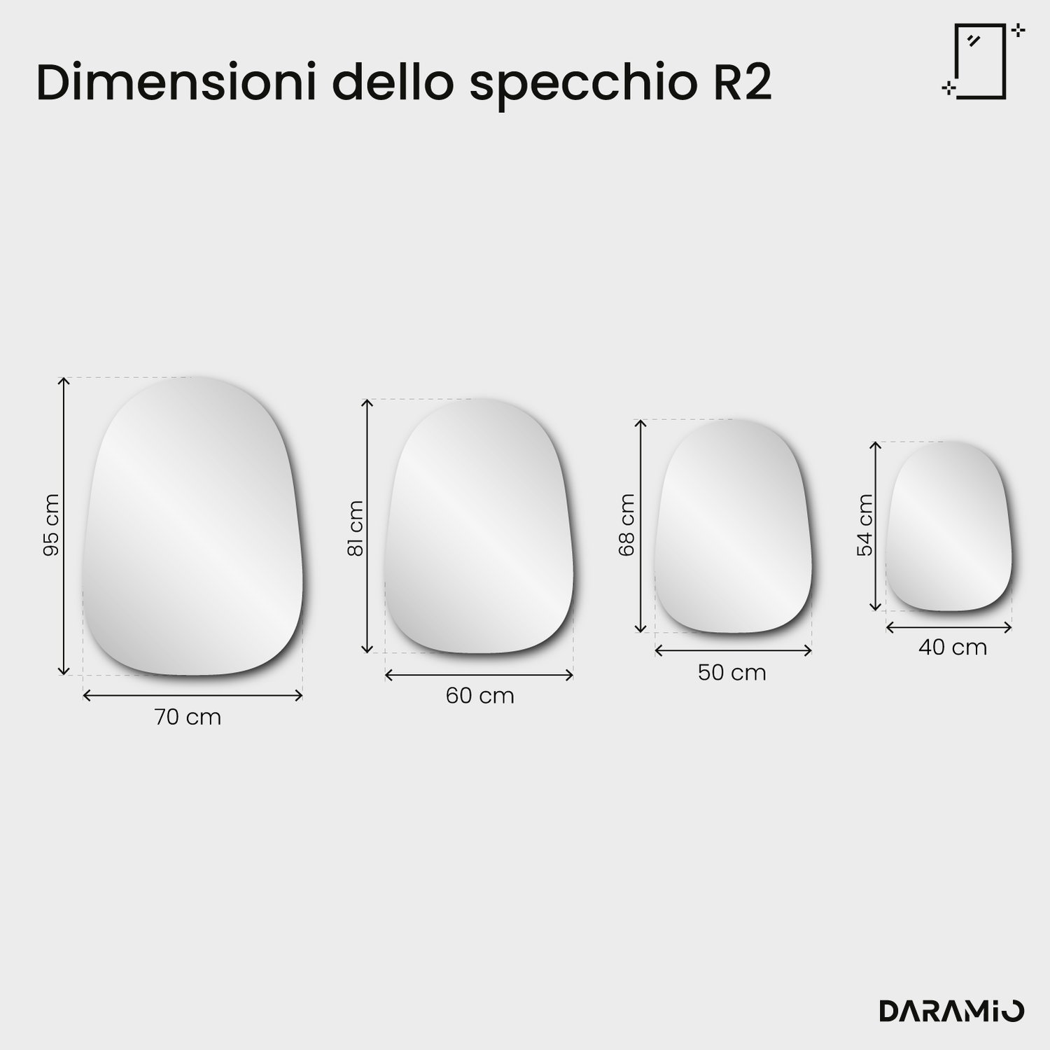Specchio irregolare – Pure Collection R2 40x54 cm